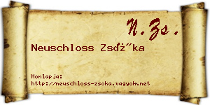 Neuschloss Zsóka névjegykártya